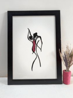 Tango Embrace Hand Embroidered Art Frame