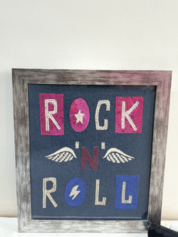 Rock 'N' Roll Hand Embroidered Art Frame