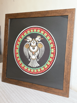 Mythical Bird Hand Embroidered Emblem Art Frame