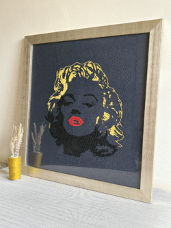 Iconic Marilyn Monroe Hand Embroidered Art Frame
