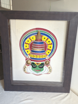 Large Kathakali Mask Hand Embroidered Art Frame